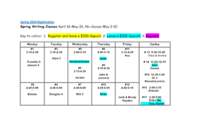 Spring classes start next week! – correct schedule link